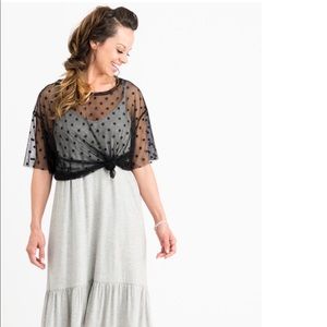 A&D Small Black Mesh Polka Dot Tee